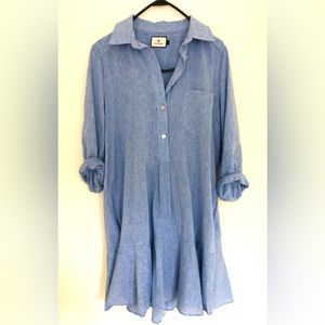 Tuckernuck Size L Drop waist chambray dress